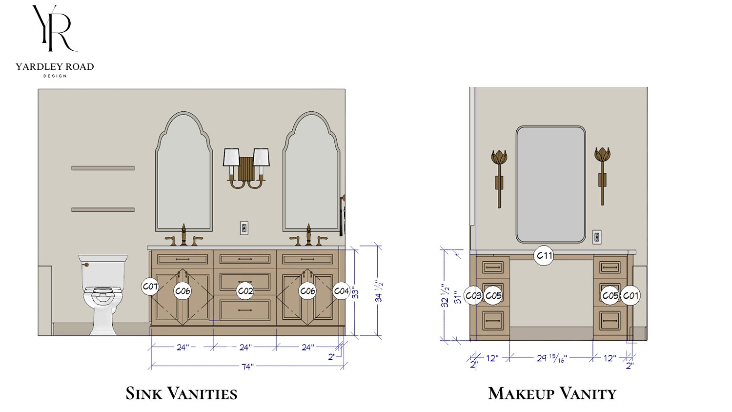 J and K cabinet line, door style and finish specification sheet