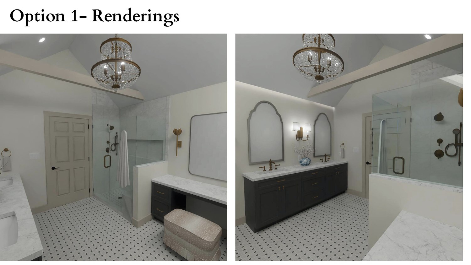 Photoreal renderings of the finished bathroom